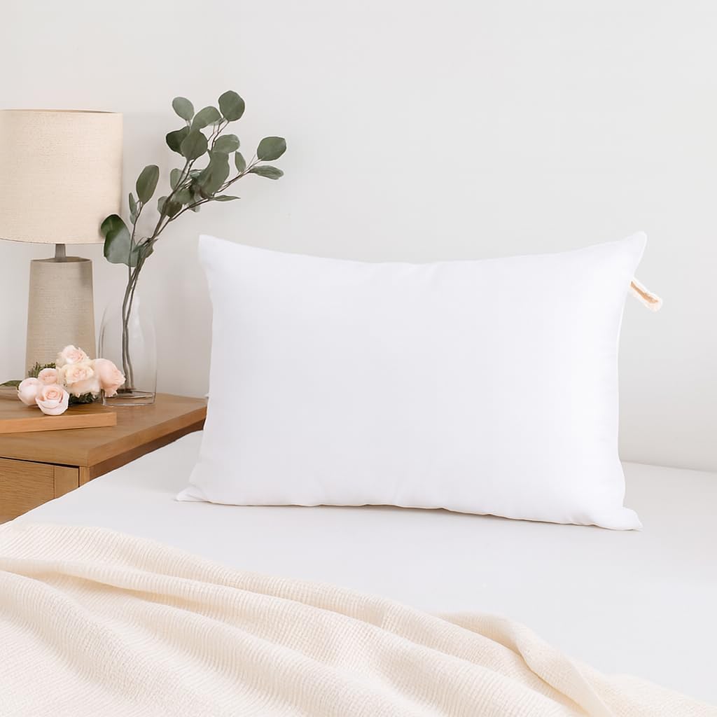 Soft 13x18 Pillow with 100% Cotton Cover – Microfiber Filled Small Pillow for Sleeping, Airplane, Car & Camping – Compact & Washable Travel Cushion for Kids Adults – 13x18 Inches, 1 Pack