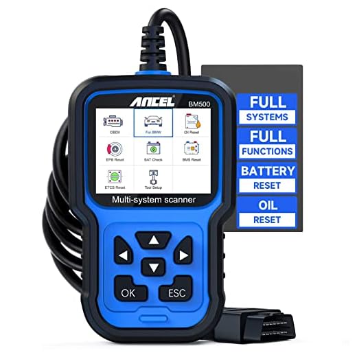 ANCEL BM500 All System OBD2 Scanner fit for BMW Mini, Car Diagnostic Scan Tool for Engine ABS SRS ESP SAS TCM 4WD Systems, with Battery Registration fit for BMW/CBS EPB ETC BMS PCM Oil Reset