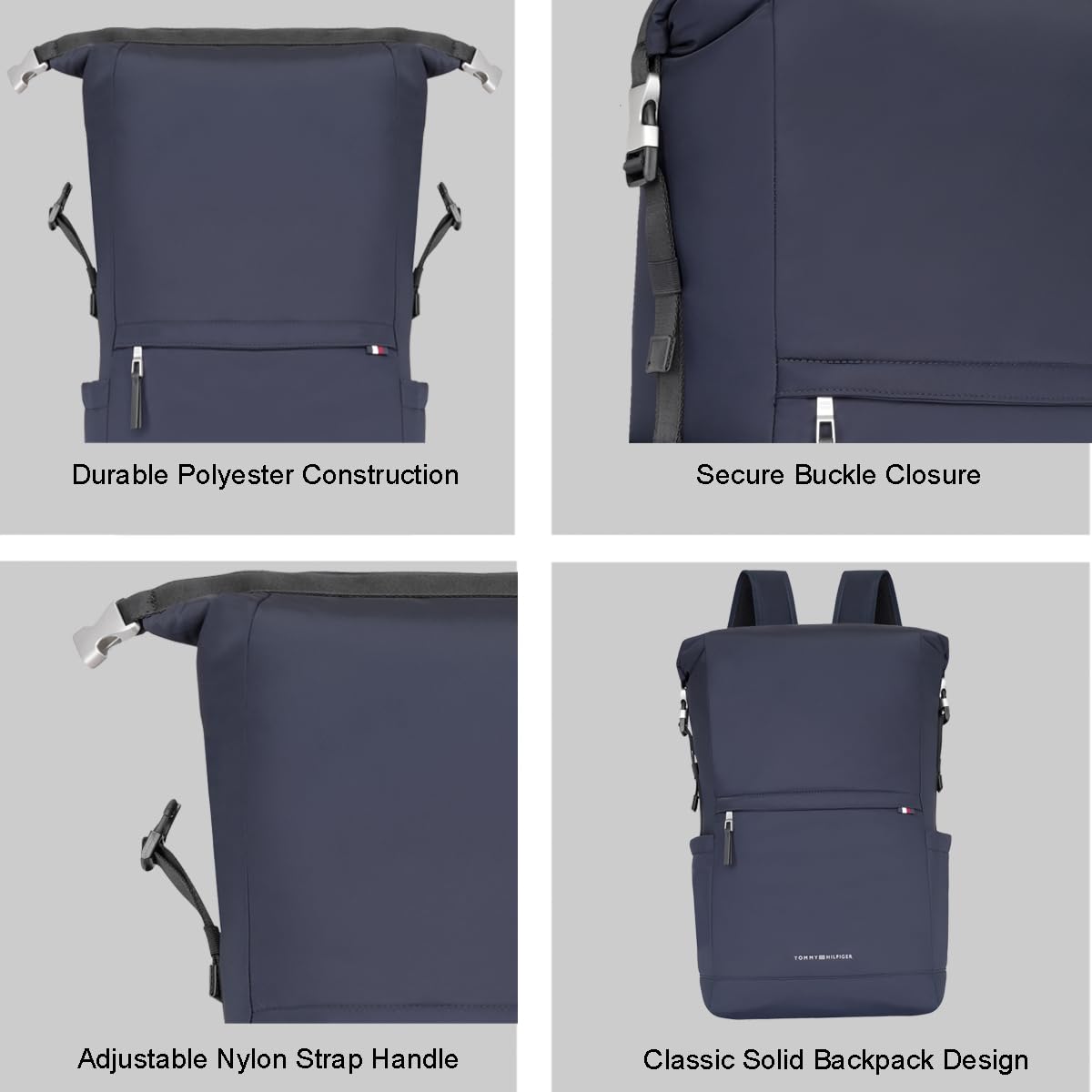TOMMY HILFIGER Laptop Backpack for Men & Women, One-Size, Kingston, Space Blue | Backpack for Collage, Travel, Office 1