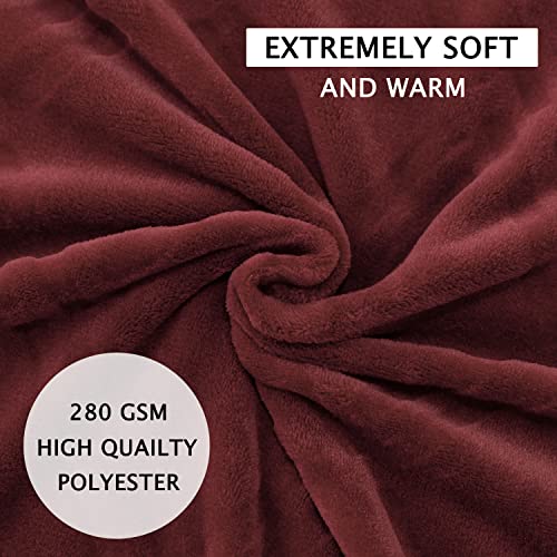 Ht&Pj Throw Blanket Super Soft Cozy Lightweight Flannel Fleece Blankets For Bed, Sofa, Couch, Living Room All Seasons - Red, 50X60In #TOP2
