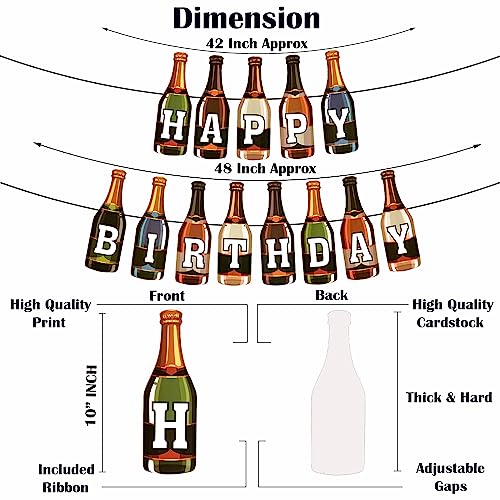 Image of Rozi Decoration Rose Gold Birthday Decoration Set | 55 Pcs Combo with Wine Bottle Theme Happy Birthday Banner, Crown Foil Balloon, Metallic & Confetti Balloons, Foil Curtain for Adults Party Decor