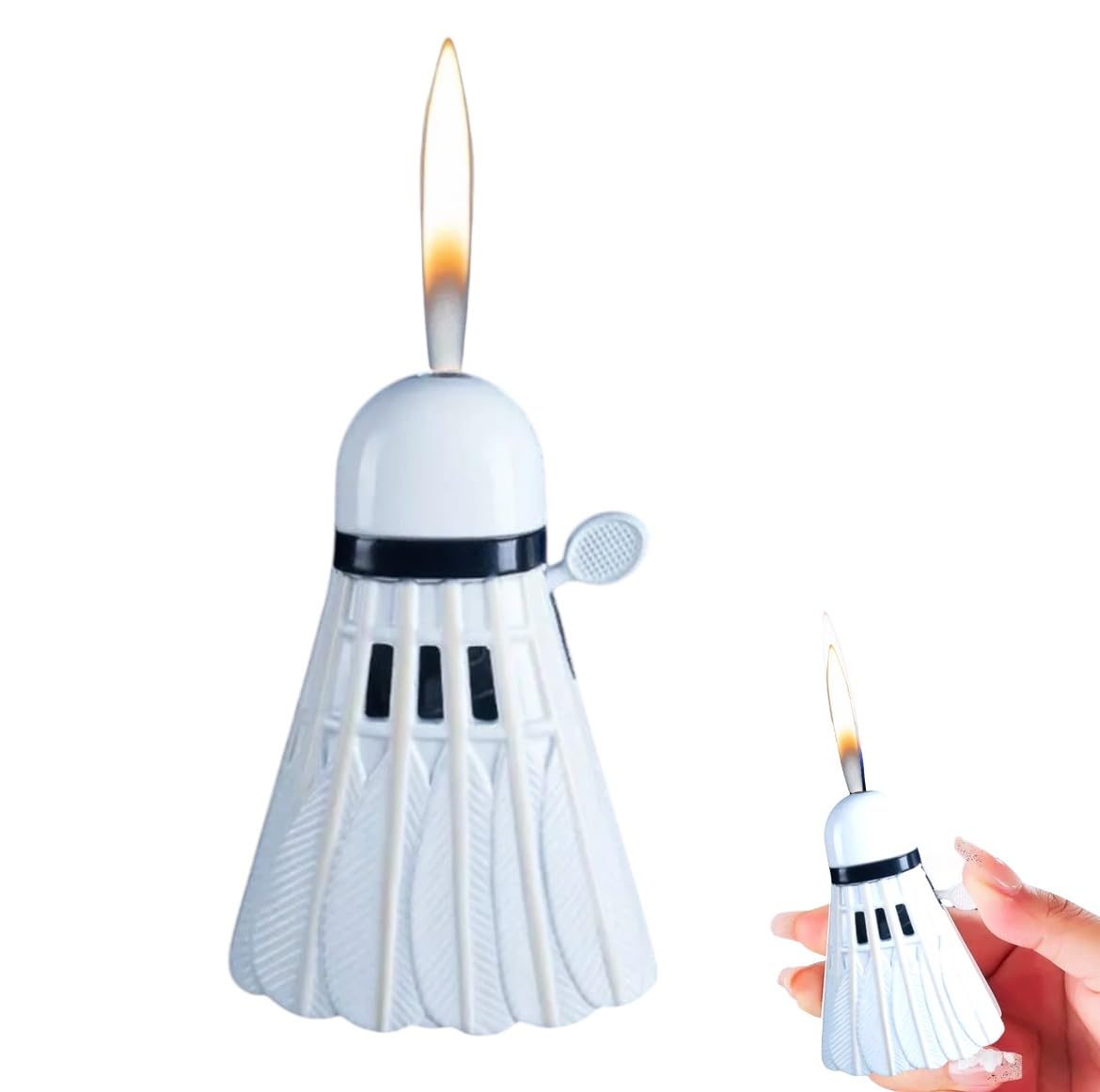 NIVEK 3D Badminton Lighter Birdies Shaped Lighter Sports Themed Lighter Novelty Fun and Cool Lighters Metal Shuttlecock Shaped