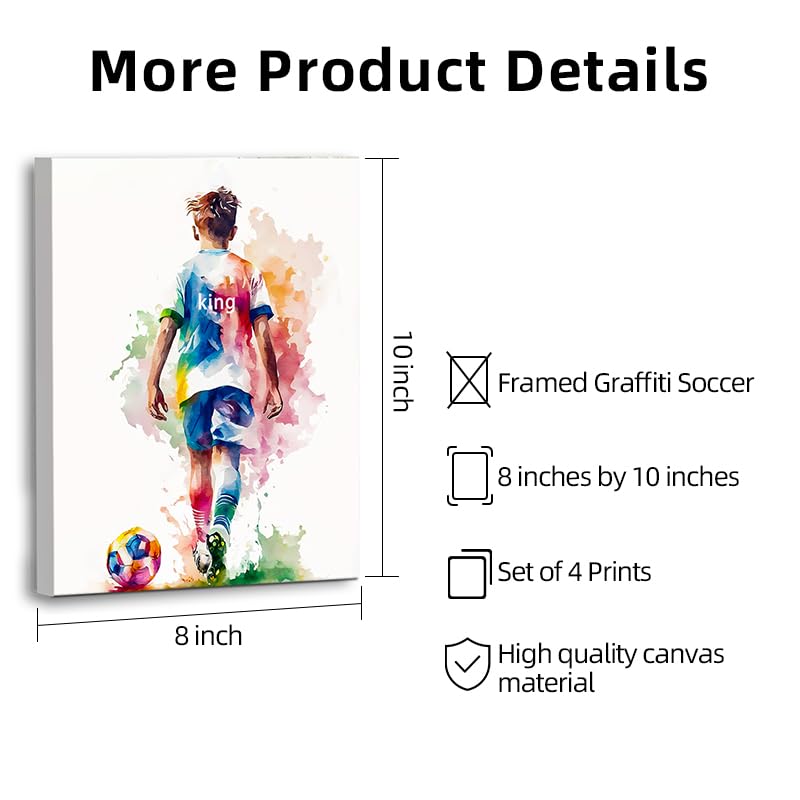 Image of Frimeeme Framed Graffiti Soccer Canvas Wall Art, 8x10 Inches