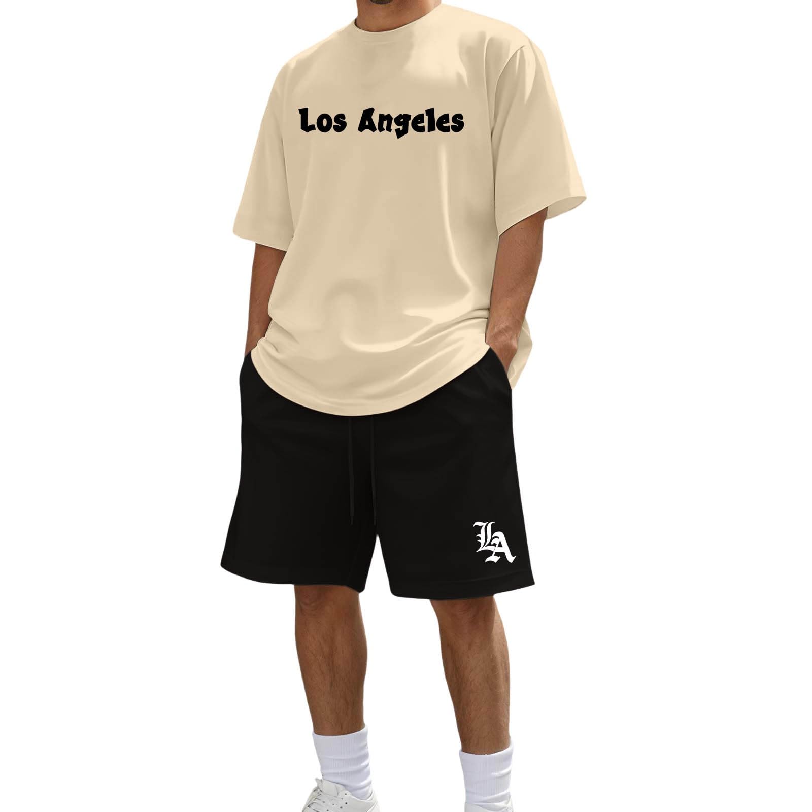 Zweiteiler Herren Baggy Sportanzug Bequeme Sommer Outfit Activewear Streetwear Freizeitanzug Shorts Und Tshirt Set Kurz Trainingsanzug Zweiteiler Männer Fitnessanzug