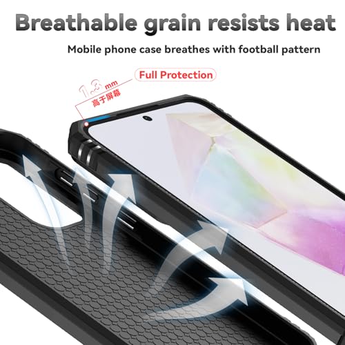 for Samsung Galaxy A37 5G Case, with Slide Camera Cover Screen Protector 360° Rotable Ring Holder Kickstand Military Grade Protection 15ft Drop Tested Protective Phone Case for Galaxy A37 5G (Black) by M MAIKEZI - Used condition - Image 8