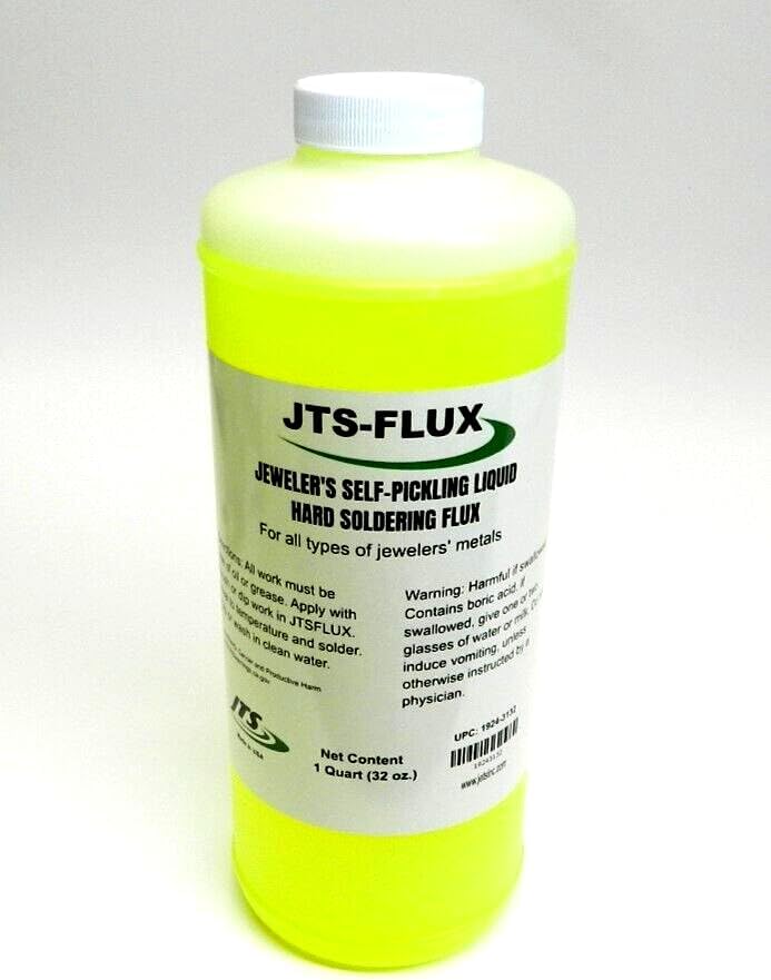 JTS-FLUX Self Pickling Flux for Precious Metals Gold Silver Jewelry and Hard Soldering 32oz Liquid Flux/A Soldering Flux for Use with Silver, Gold, Platinum and Metals with High Melting Points - USA