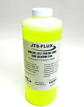 JTS-FLUX Self Pickling Flux for Precious Metals Gold Silver Jewelry and Hard Soldering 32oz Liquid Flux/A Soldering Flux for Use with Silver, Gold, Platinum and Metals with High Melting Points - USA