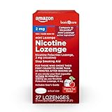 Amazon Basic Care Nicotine Mini Lozenge  Stop Smoking Aid, Nicotine Polacrilex 2 mg (Nicotine), Cherry Ice Flavor, 27Count, 27 Count