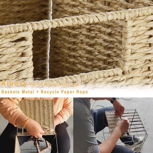 Panier de rangement jacinthe d'eau pliable, lot de 2 bacs avec fond renforcé - 5