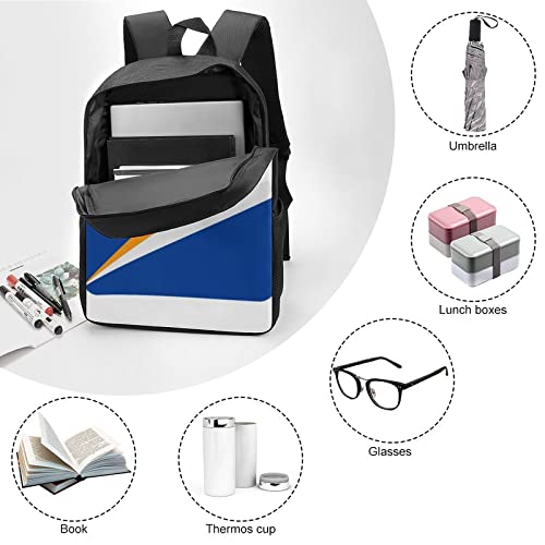 Marshall Islands Flag Backpack with Adjustable Straps, Suitable for Travel Picnics Activities3