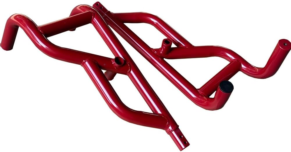 WRLWYRock Sliders Nerf Bars for 2018-2023 Polaris Ranger XP 1000/1000 EPS/1000 Premium – Replace OEM #2882530 with Side Steps for Enhanced Protection and Accessibility (red)
