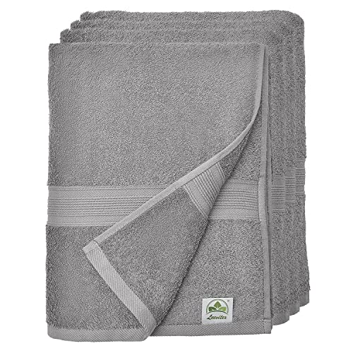 leevitex® Handtuch-Set, saugstark, 50 x 100 cm | Qualität 500 g/m² | 100% Baumwolle | Grau