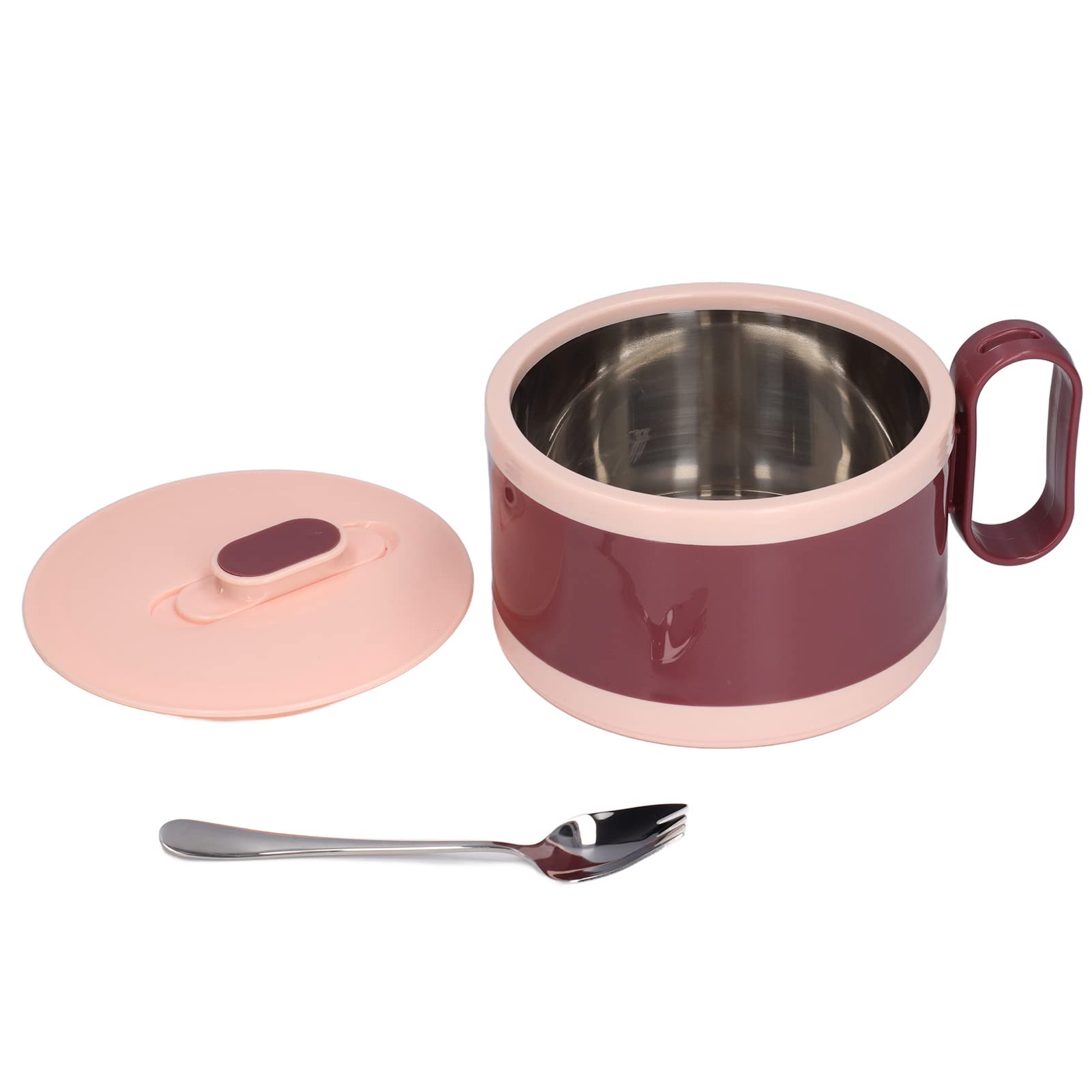 ADIUM Noodle Bowl, Ramen Bowl Easy to Use Stainless Steel with Lid for Students Home(Taro Purple, Fast Food Cup+304 Spoon)'$