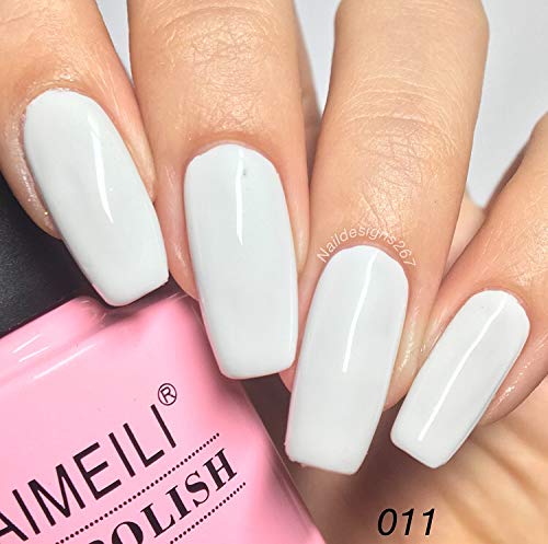 AIMEILI UV LED gel polish removable gel nail polish white gel nail polish - Studio White Arctic White (011) 10ml - Image 3