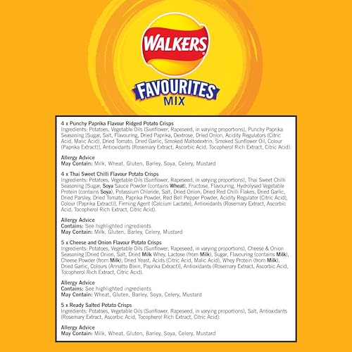 Walkers Favourites Mix Multipack Snacks Crisps 18 Pack - Image 8