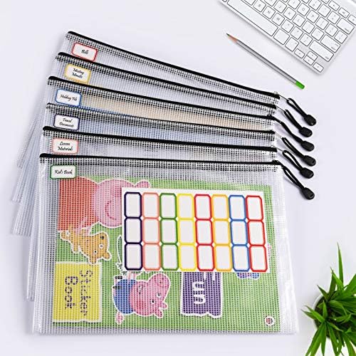 B5 Document Folder File Zipper Bags Plastic Wallets Mesh Document Bags Zipper Bag Ziplock Wallet, 12PCS(28.6 * 20CM)
