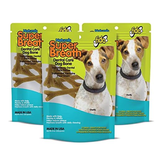 Fido Super Breath Dental Care Bones for Dogs, Small - 13 Count, Pack of 3 - Fresh Breath Dog Dental Treats for Small Dogs - Plaque & Tartar Control - Made in USA - 39 Total