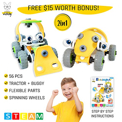 160 pc. STEM Toy Building Set - Balls & Joints Educational Construction for Learning Development & Imagination + 56 pc. 2-in-1 Flexible Parts Vehicle Set with tools. for Boys & Girls Ages 3-7