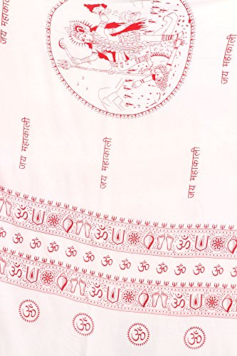 Jai Maha Kali Prayer Shawl – Warm & Stylish PolyCotton Religious Cloth for Women - 7.0 ft x 3.6 ft - White4