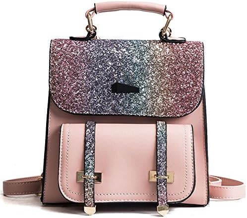 Backpack Women 2018 Spring New Wild Student Backpack Korean Version of Sequin Travel Bag Trend Shoulder Bag Pink