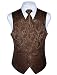 Produktbild Enlision Herren Weste Paisley Floral Jacquard Krawatte Tasche Square Taschentuch Weste Anzug Set Anzugwesten