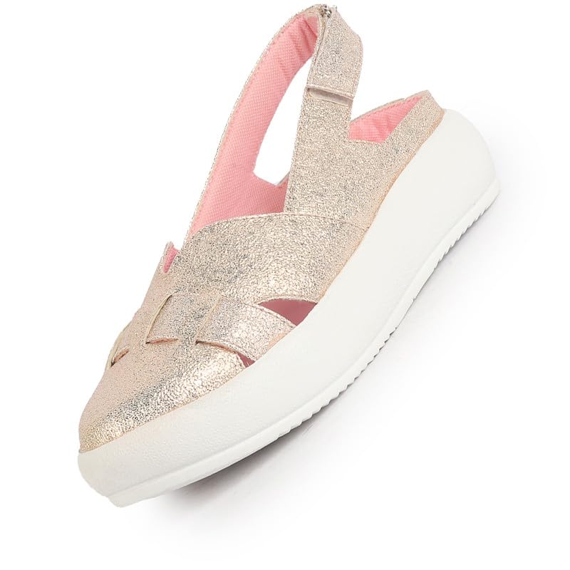 Women's Embellished Backstrap Height Enhancer Hook and Loop Slip on Shoes|Casual Shoe|Evening Party Shoe|Anti Skid Sole