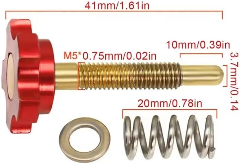 For PWK 24 26 28 30 32 24MM KR150 Carb Idle Speed Screw Motorcycle Carburetor Idle Adjuster Screw spare parts(Red)