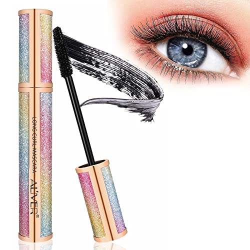 4D Silk Fiber Lash Mascara, Waterproof Tubing Mascara Black, Luxuriously Longer, Voluminous Eyelashes,Natural Lengthening Smudge-Proof Mascara,Hypoallergenic,No Clumping,Easy To Apply & All Day Full #TOP7