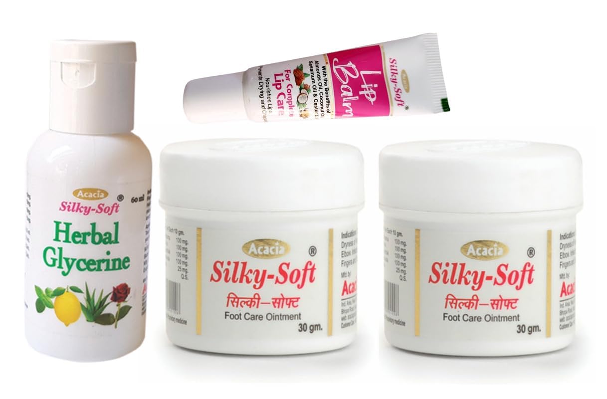 silky soft Foot Cream (Combo Pack) For Rough,Dry, And Cracked Heel,Foot Cream Silky-Soft (2X30Gm) Herbal Glycerine Liquid (1X50Ml) For Face/Baby Skin, Lip Balm (1X10G)-image-37
