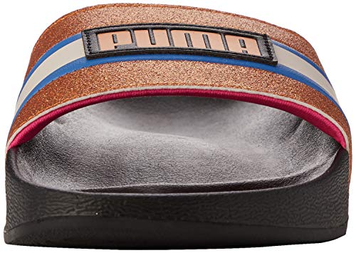 PUMA PUMA Girl's Beach and Pool Shoes, Black Black Vibrant Orange Palace Blue 01, 4 Big Kid
