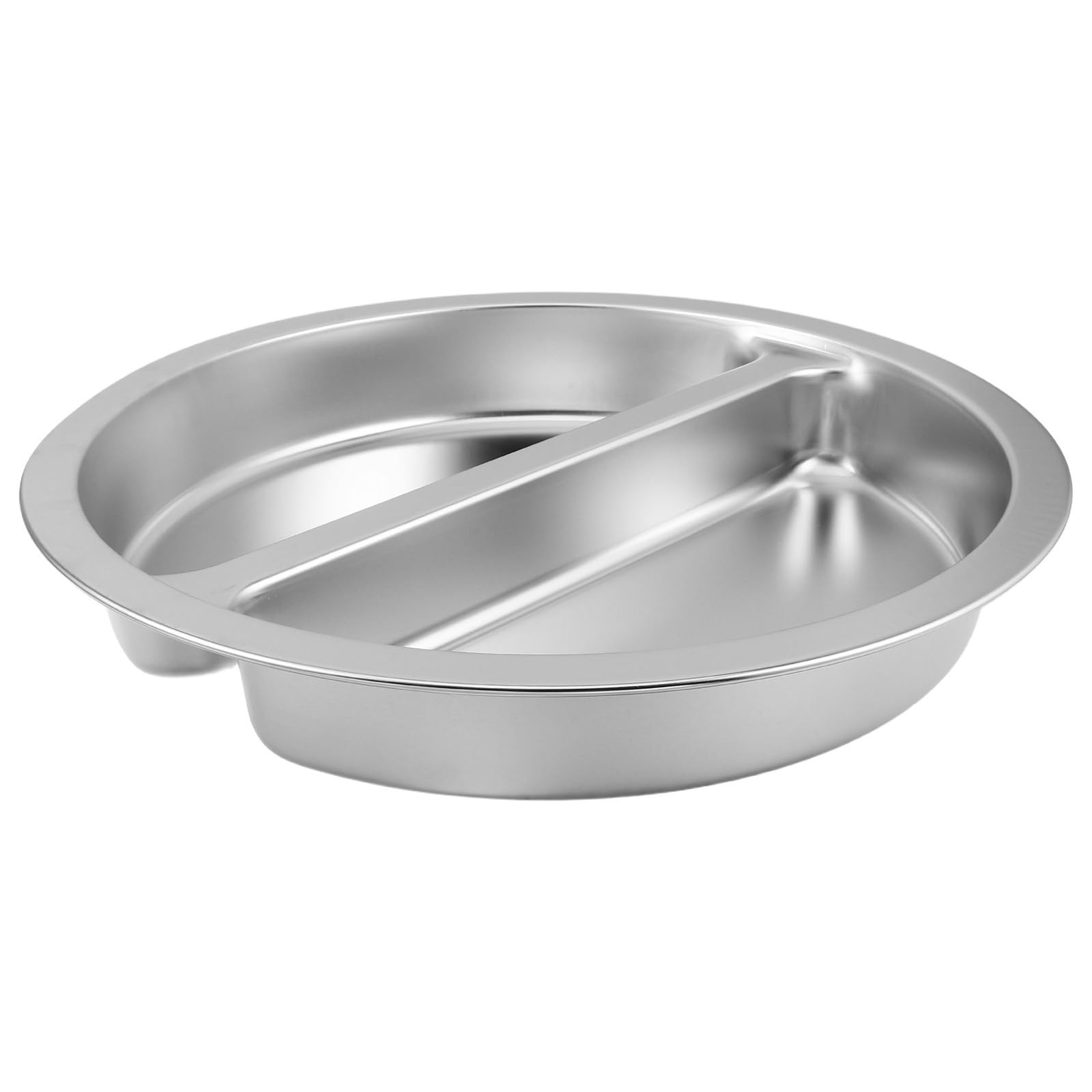 Buffet à Réchaud Rond 6 L en Acier Inoxydable à Double Compartiment
