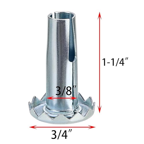 Miniatura 3 de Skelang 12 piezas de zócalos de rueda, inserto de manga de rueda de vástago de metal para anillo de agarre, patas de silla, reemplazo de muebles de