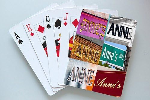 Personalized ANNE Playing Cards featuring photos of actual signs