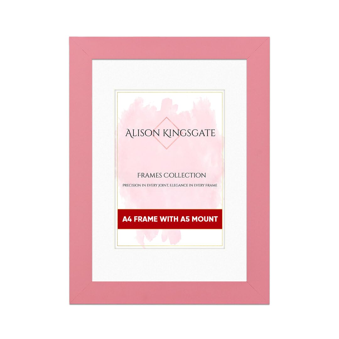 Alison Kingsgate A4 PINK Picture Frame with Mount for A5 Photos