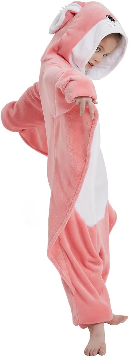 Flying Squirrel Onesie Kids Plush Animal Costume One Piece Pajamas Girls Teen Halloween Cosplay Sleepwear - Image 3