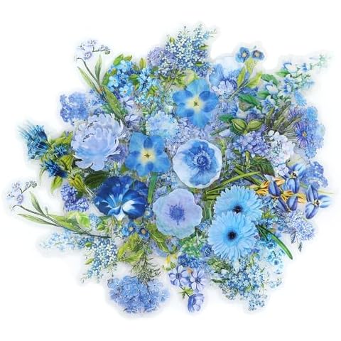 NOGAMOGA Vintage Natural Stickers, 100 PCS Small Floral Decals, Decorative Transparent Aesthetic Sticker for Scrapbook Laptop Journal Album DIY Craft Daily Planner Cover