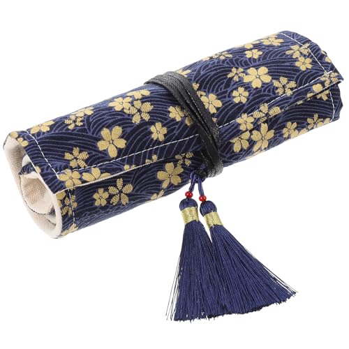 Mikikit Nadelspiel Tasche aus Polyester mit Multifachem Fach und Rollbarem Design zur Einfachen Aufbewahrung von Strickwerkzeug für Strickliebhaber