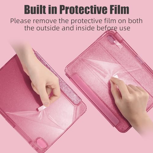 Akkerds for iPad A16 Case 11th Generation 11 Inch 2025 - for iPad 10th Generation Case 10.9 Inch 2022 with Pencil Holder - Slim Trifold Stand Protective Cover with Crystal Clear PC Back - Pink by Akkerds - Used condition - Image 9