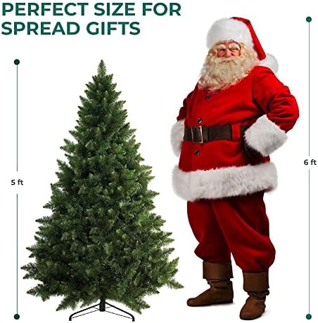 Festive Fix 5FT Christmas Tree with 500 Tips  Classic Artificial Realistic Natural Pine Branches Xmas Tree with Strong Metal Stand | Holiday Decoration for Indoor & Outdoor | PVC Tree for Xmas Decor