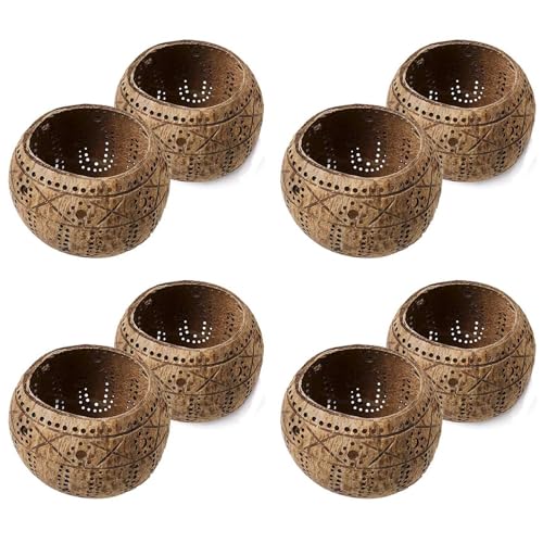 Pyugxab 4X Vela Cuenco de Cáscara de, Candelabros, Candelero de Cáscara de Hecho una Mano para Pilar Pequeño de Candelita, Cuenco de Almacenamiento