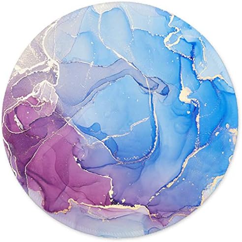 ITNRSIIET Mouse Pad with Stitched Edge, Mouse Mat Premium-Textured, Waterproof, Non-Slip Rubber Base Round Mousepad for Laptop Computer PC Office, Cute Design Desk Accessories, Modern Marbling