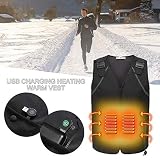TEMPERATURA AJUSTABLE - Esta camisa calentada tiene 3 nivel de calentamiento proporcionando temperatura de 38 ℃ a 70 ℃, calentar rápidamente en cuestión de segundos.Una simple pulsación CLAVE en el pecho para ajustar 3 niveles de calor (bajo, medio, alto)