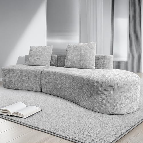 HOMRELEXA 98' Curved Sofa with Half Moon Design, Sofa...