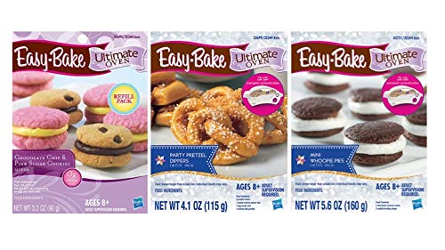 Interc Set Of 3 Easy Bake Oven Mixes Refills , One Each: Party Pretzel Dippers, Chocolate Chip & Pink Sugar Cookies, Mini Whoopie Pies #TOP4