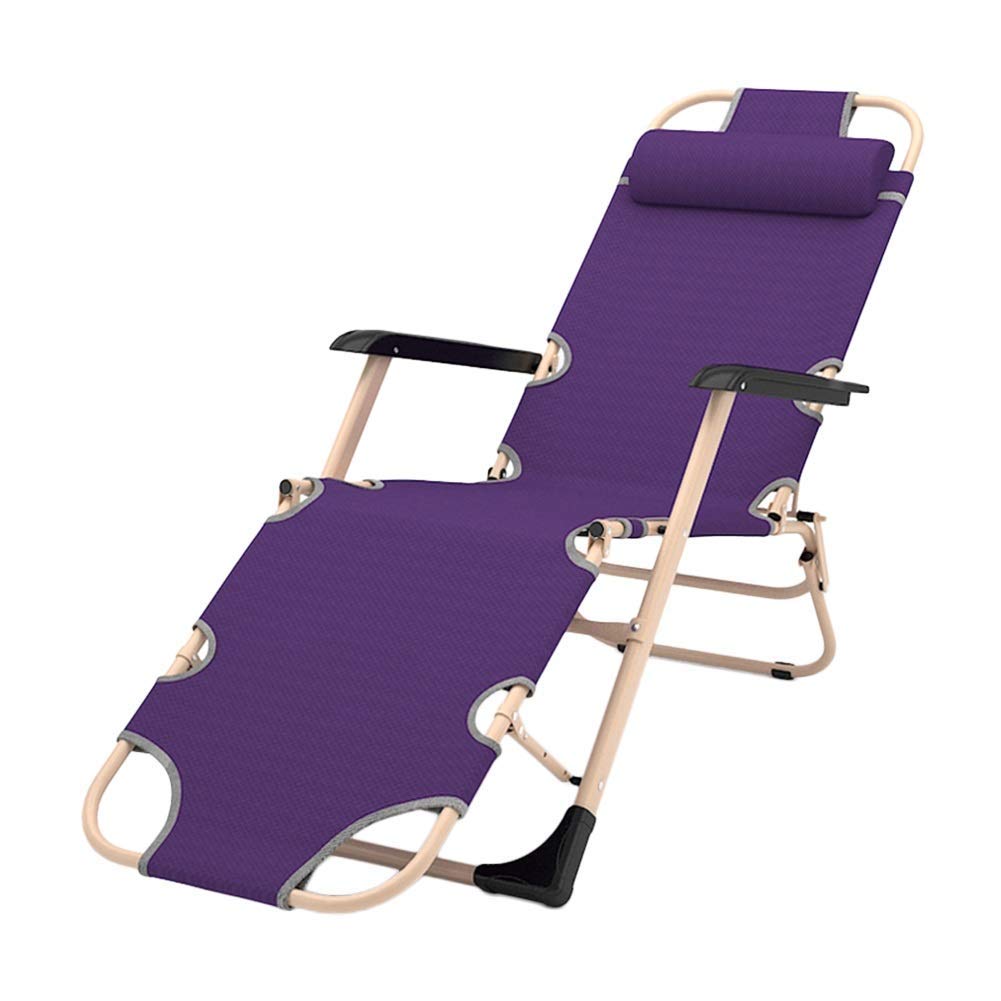 Chaise Patio Zero Gravity robuste en toile violette et structure renforcée