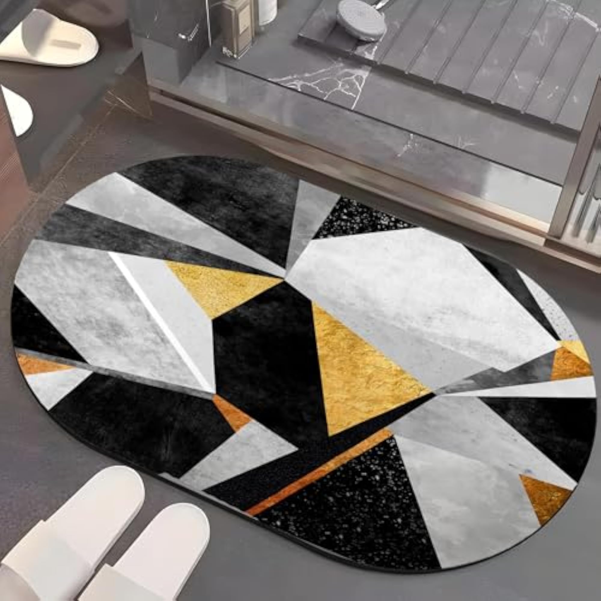 Polyester Rubber Bathroom Mat, Anti Skid Mat