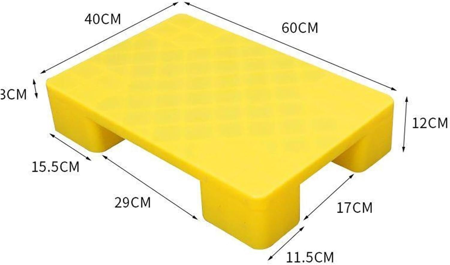 Lekkie palety plastikowe Regały magazynowe z polietylenu Ogród Balkon Kemping Plastikowe palety magazynowe(Yellow-2pcs,60x40x12cm)