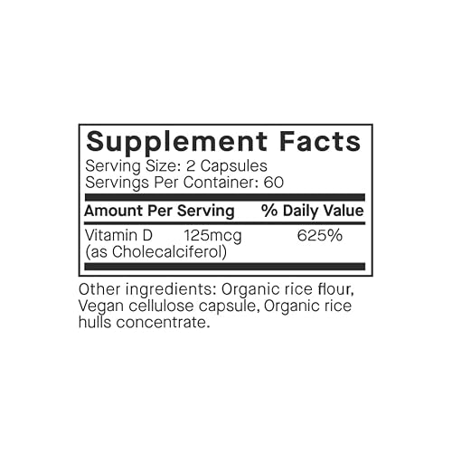 Lifegive, Sun Vitamin D3, 5000 Iu, Vegan, Supports Natural Immunity & Strong Bones / Teeth, Clean & Raw Formula, Easy-To-Swallow Capsules, 120 Capsules #TOP2