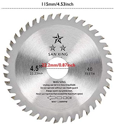 115mm Carbide Saw Blade 40T Saw Plunge Blade Discs Blade Woodworking Wood Plastic Cutting 4.5inch (1Pack)