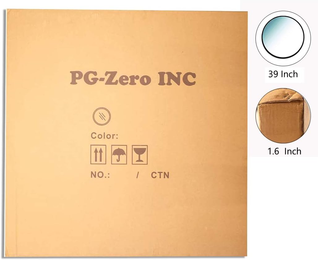 Eruner Large Round Mirror 39 Inch Black Metal Frame Wall Mirror